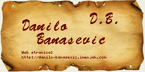 Danilo Banašević vizit kartica